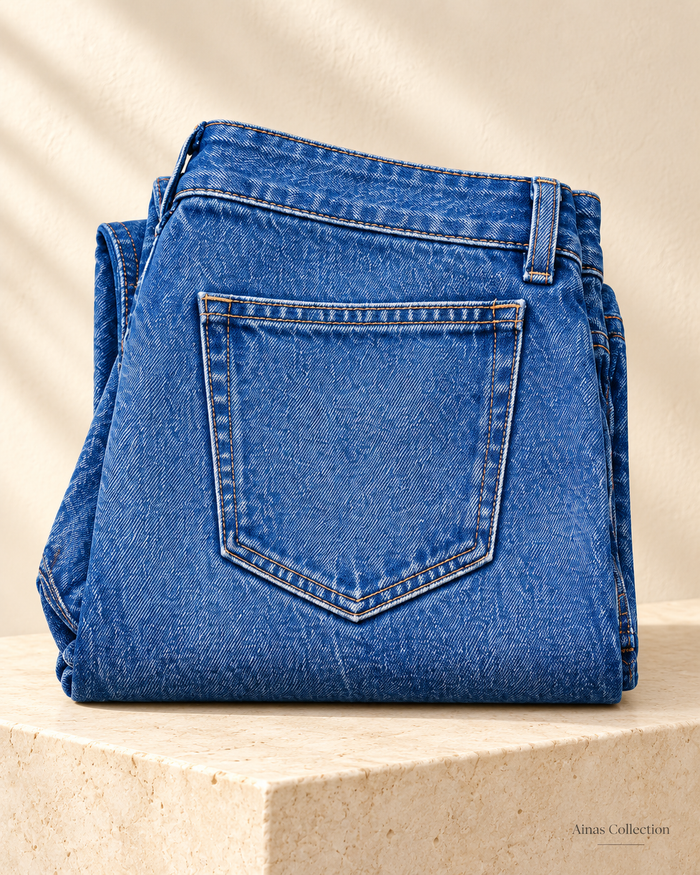 Washed Blue Denim Jeans