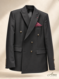 Ainas Collection Black double-breasted 2-piece suit — jacket photograph enhanced from actual supplied photo