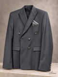 Ainas Collection Charcoal double-breasted 2-piece suit — jacket photograph enhanced from actual supplied photo