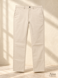 Ainas Collection Beige Classic Plain Trousers — front styling preview based on supplied product photograph