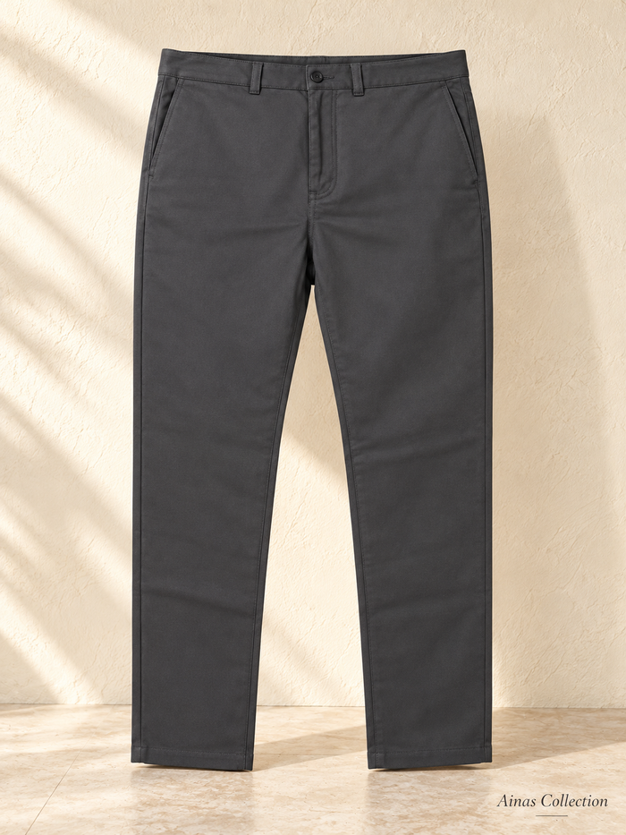 Charcoal Classic Plain Trousers