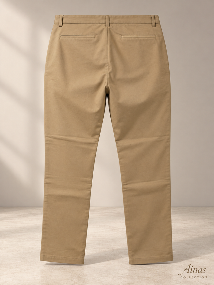 Khaki Classic Plain Trousers