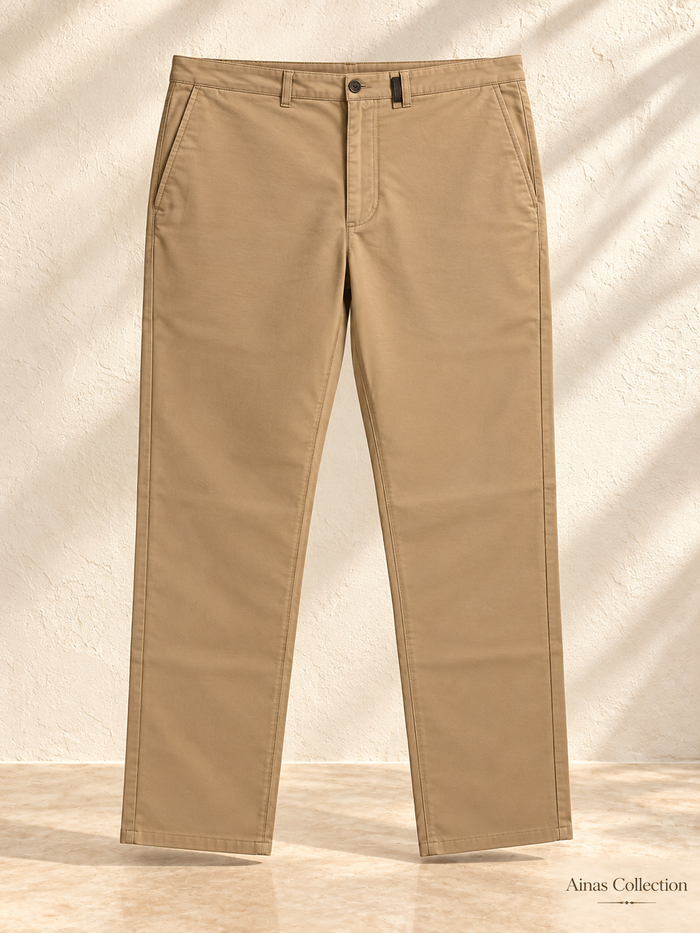 Khaki Classic Plain Trousers