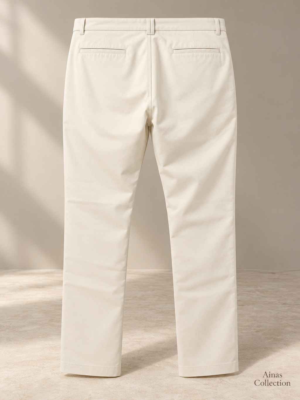 Ainas Collection off-white-back Classic Plain Trousers; AI-assisted colour and styling preview