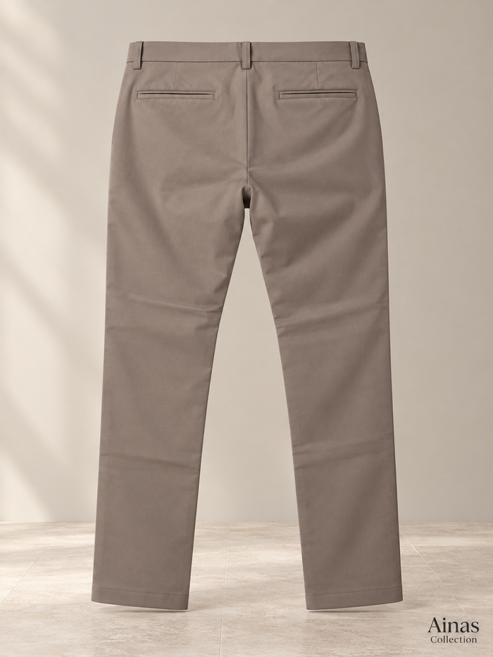 Taupe Classic Plain Trousers