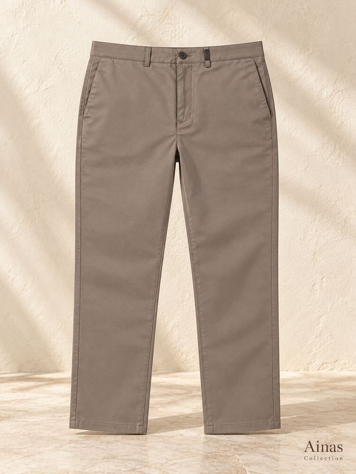 Taupe Classic Plain Trousers