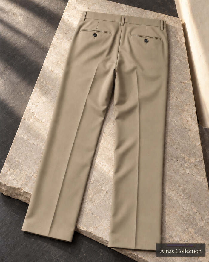 Beige Formal Dress Pants