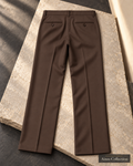 Ainas Collection plain dress trousers in Chocolate Brown — AI-assisted back-view colour display