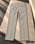 Ainas Collection plain dress trousers in Stone — AI-assisted back-view colour display