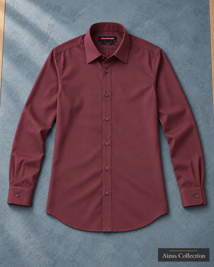Burgundy Formal Dress Shirt