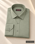 Ainas Collection Sage formal shirt — folded display; AI-assisted colour preview, confirm actual colour and availability