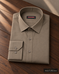 Ainas Collection Taupe formal shirt — folded display; AI-assisted colour preview, confirm actual colour and availability