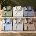 Ainas Collection assorted formal shirts — AI-assisted styled colour and design preview; one shirt per order