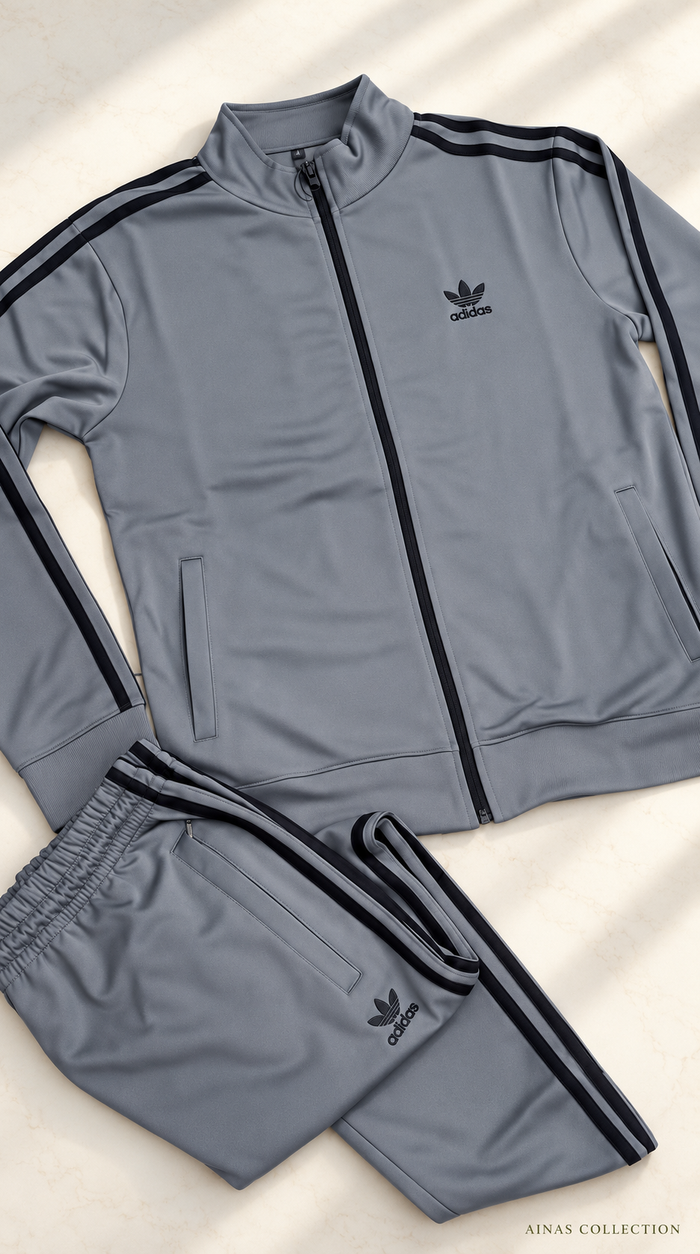 Grey Side Stripe 2-Piece Tracksuit