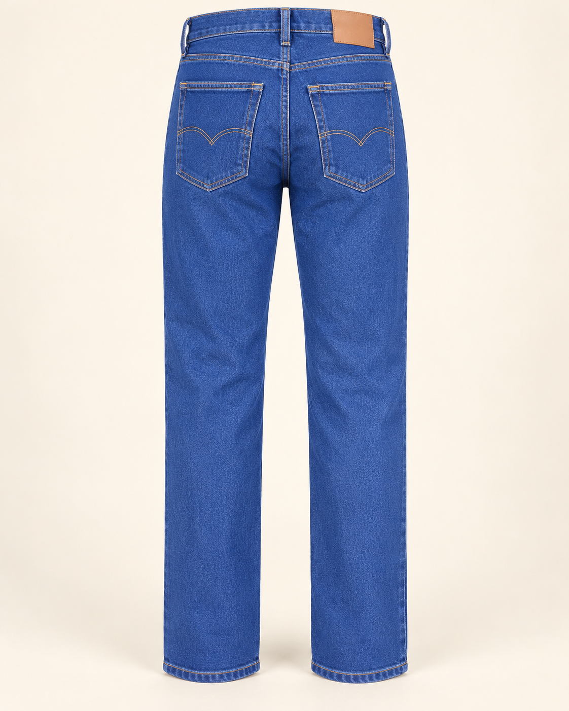 Ainas Collection classic blue denim jeans — back view