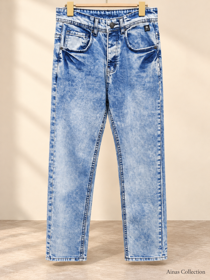 Light Blue Acid-Wash Jeans