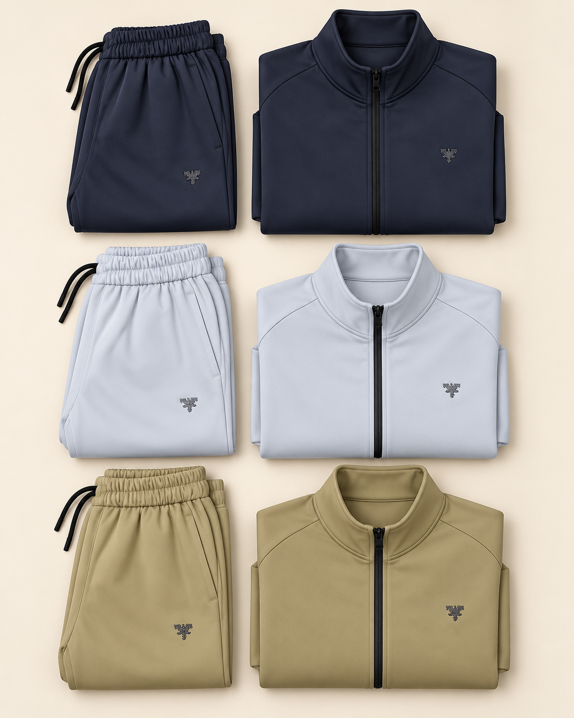 Ainas Collection minimal-zip-tracksuit supplier colour display; confirm colour and availability before ordering