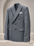 Ainas Collection Steel Grey double-breasted 2-piece suit — jacket photograph enhanced from actual supplied photo