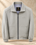 Stone Rib Collar Zip Jacket — front view, actual product photo with AI-assisted background editing. Confirm size and availability before ordering.