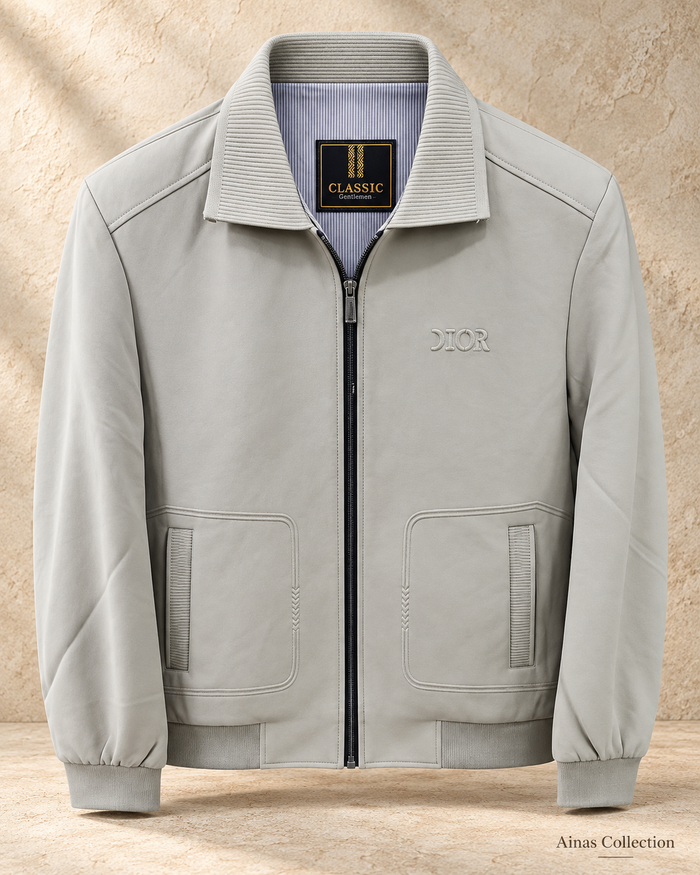 Stone Rib Collar Zip Jacket
