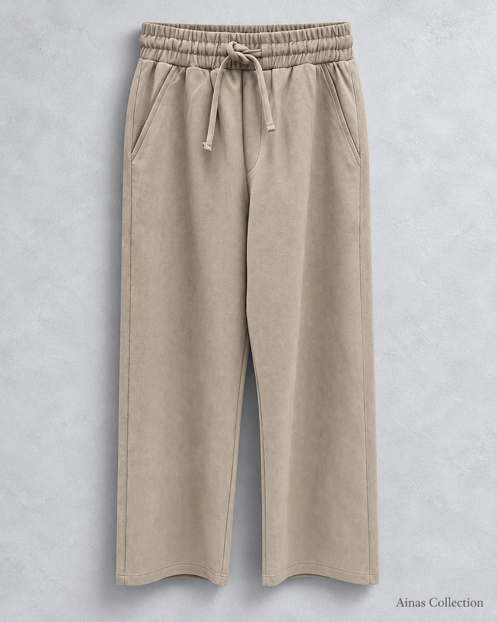Taupe Soft Drawstring Trousers