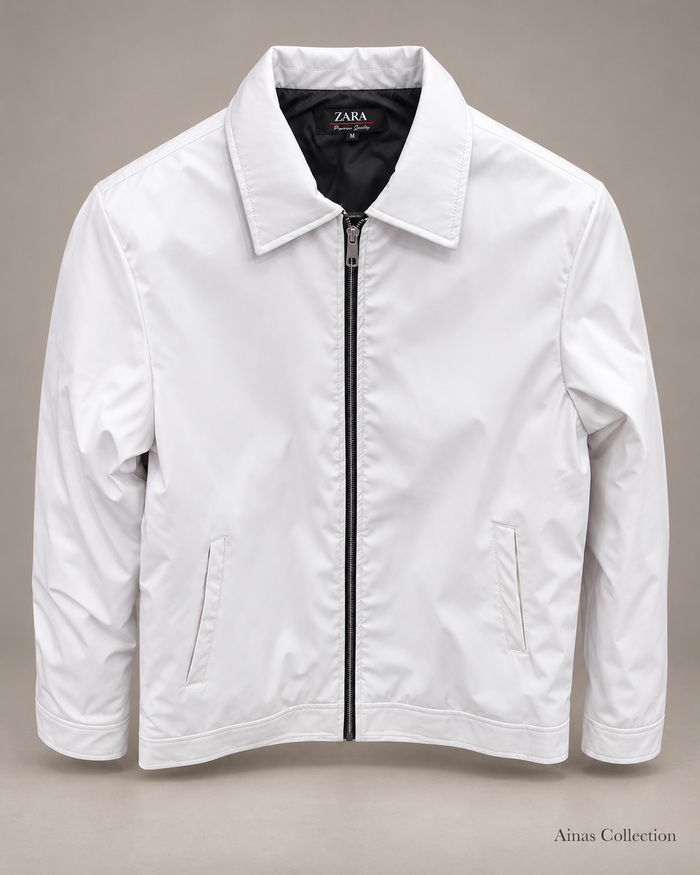 White Classic Zip Jacket